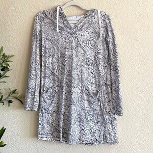 Coolibar Catalina Beach Cover-Up Long Sleeve Hooded Dress UPF 50+ Black